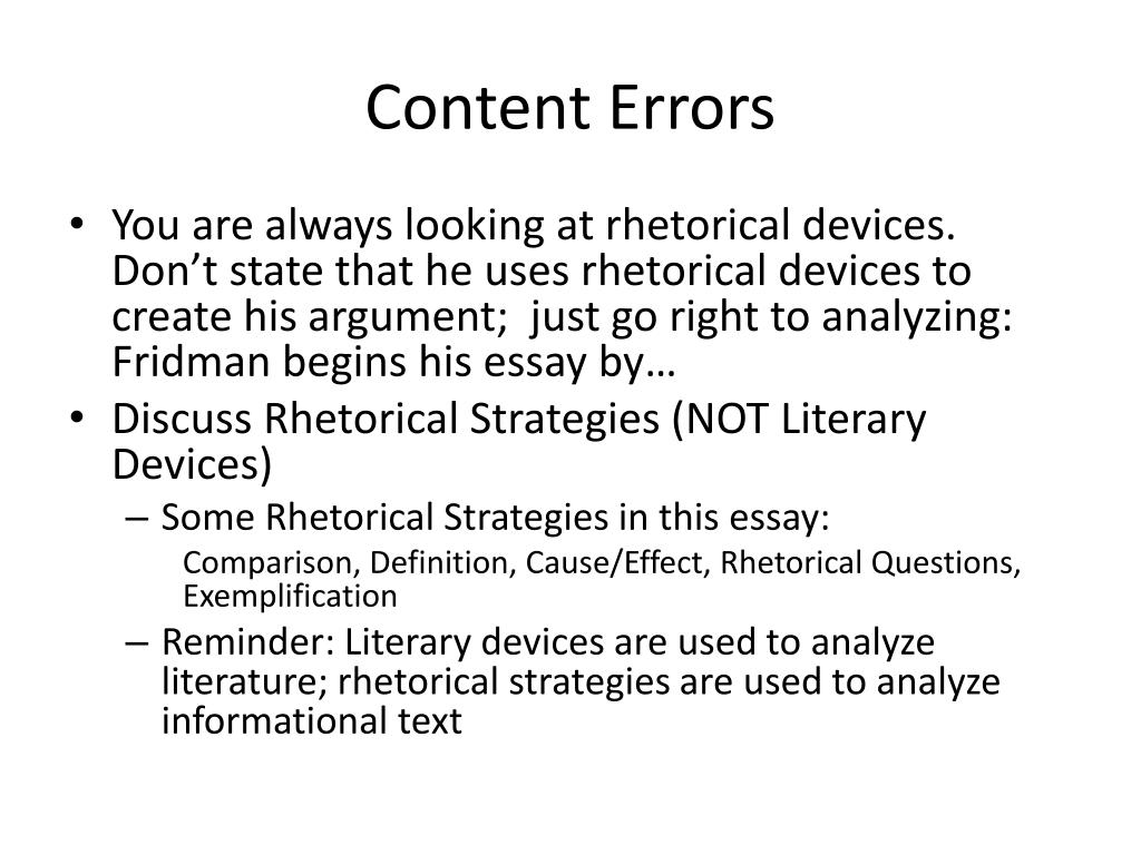 PPT “America Needs its Nerds” Common Errors PowerPoint Presentation