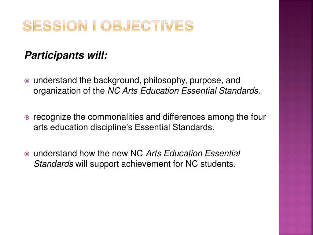 PPT North Carolina Arts Education Essential Standards PowerPoint