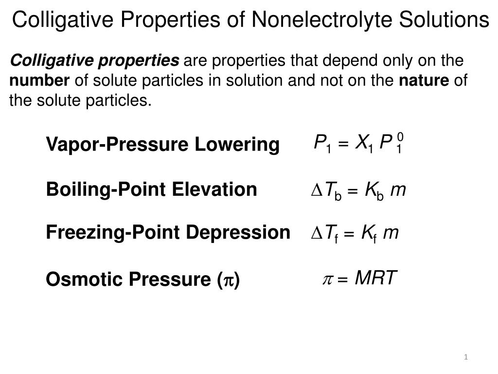 PPT Colligative Properties of Nonelectrolyte Solutions PowerPoint