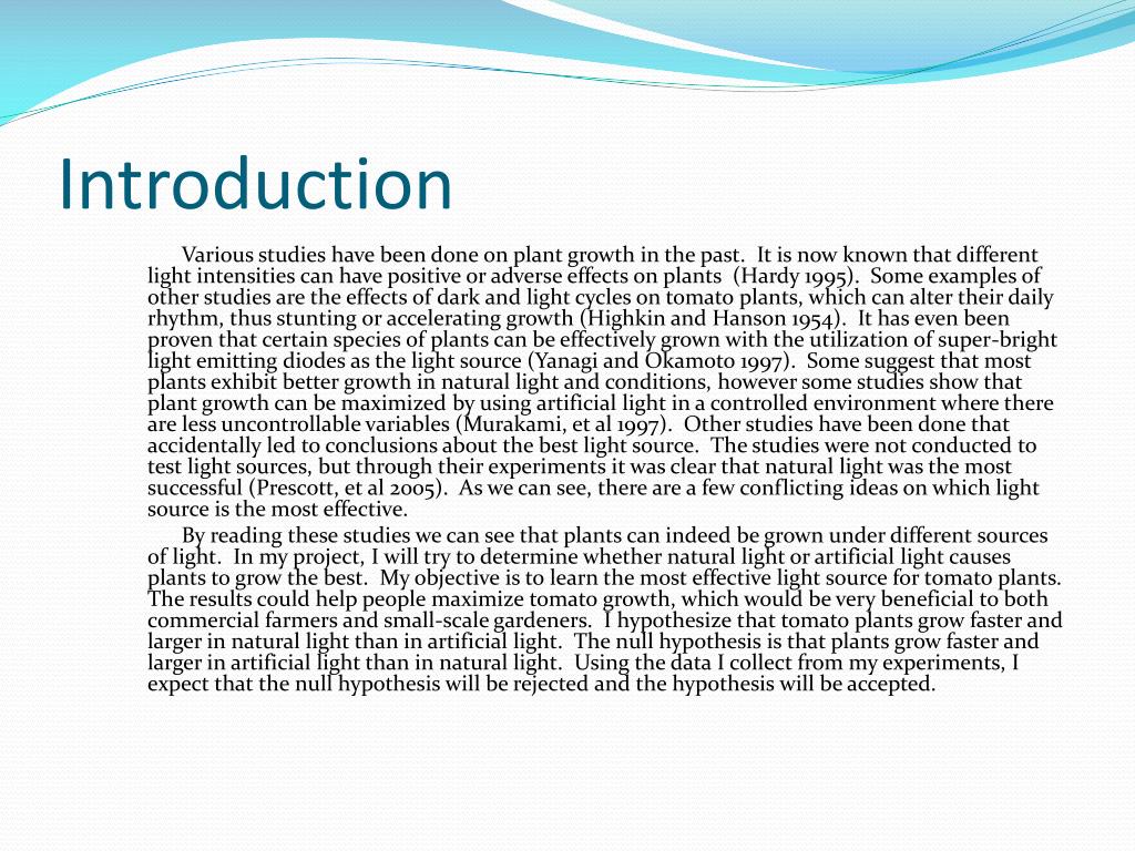 PPT Plant Growth Artificial vs. Natural Light Effects on Solanum