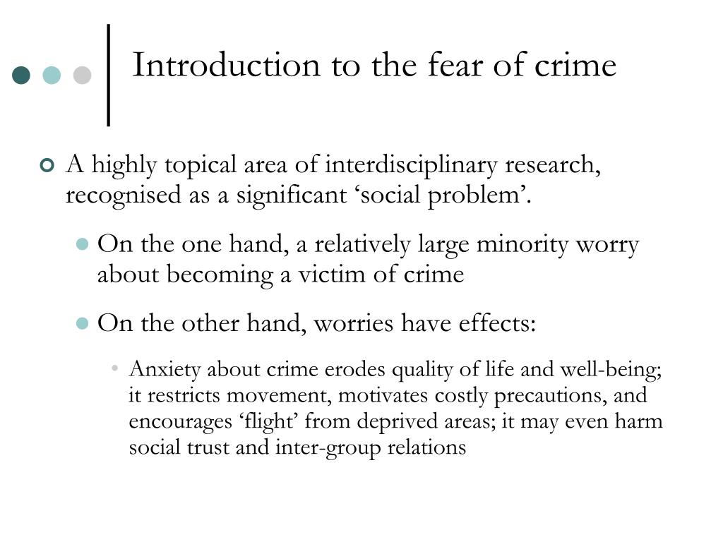 PPT Measuring and explaining the everyday significance of fear of