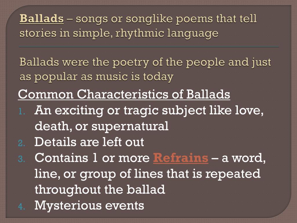 PPT Ballads PowerPoint Presentation, free download ID1982718