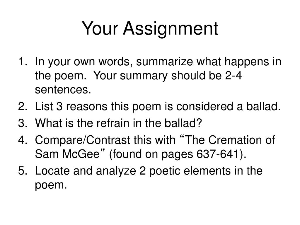 PPT “ The Cremation of Sam McGee ” PowerPoint Presentation, free