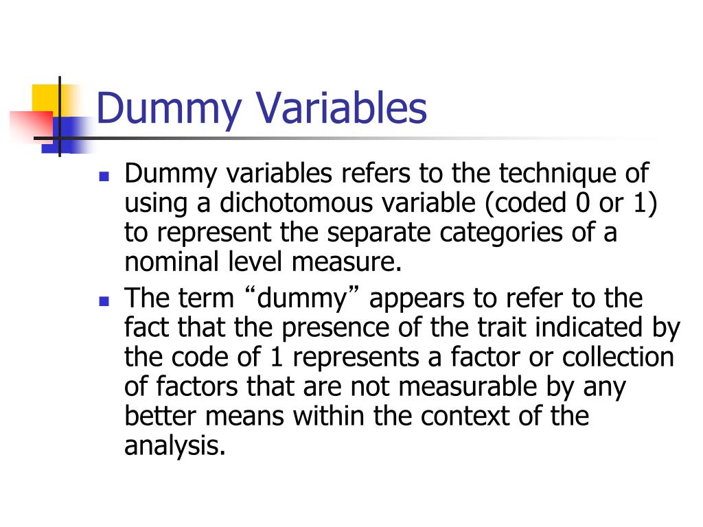 PPT Dummy Variables PowerPoint Presentation, free download ID1986912