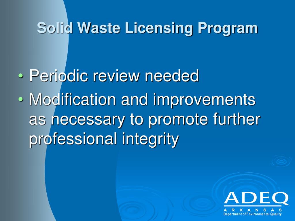 PPT Solid Waste Licensing PowerPoint Presentation, free download ID