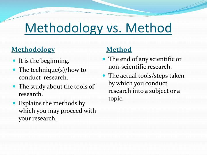 PPT Research Methodology vs. Method PowerPoint Presentation ID1988445