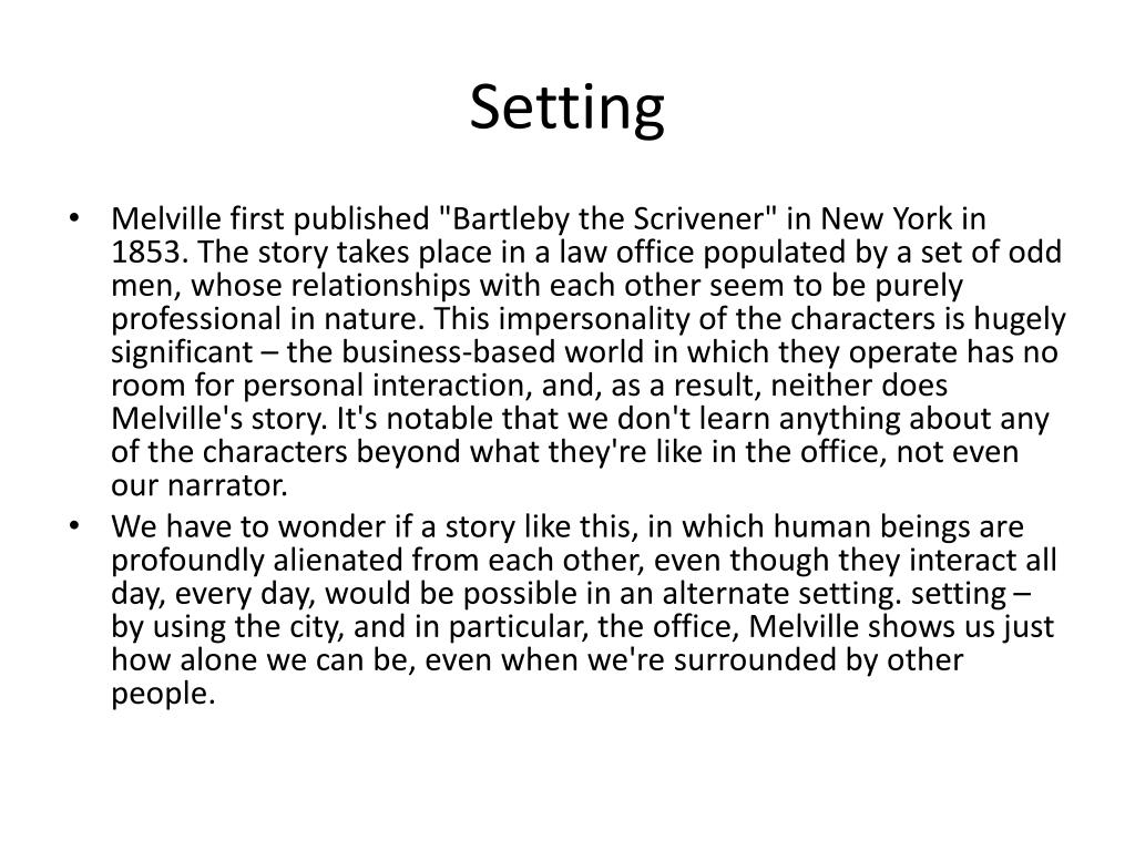 PPT Bartleby the Scrivener A story of Wall Street PowerPoint