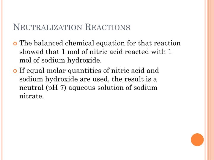 Spice of Lyfe: Chemical Equation For Neutralization Reaction