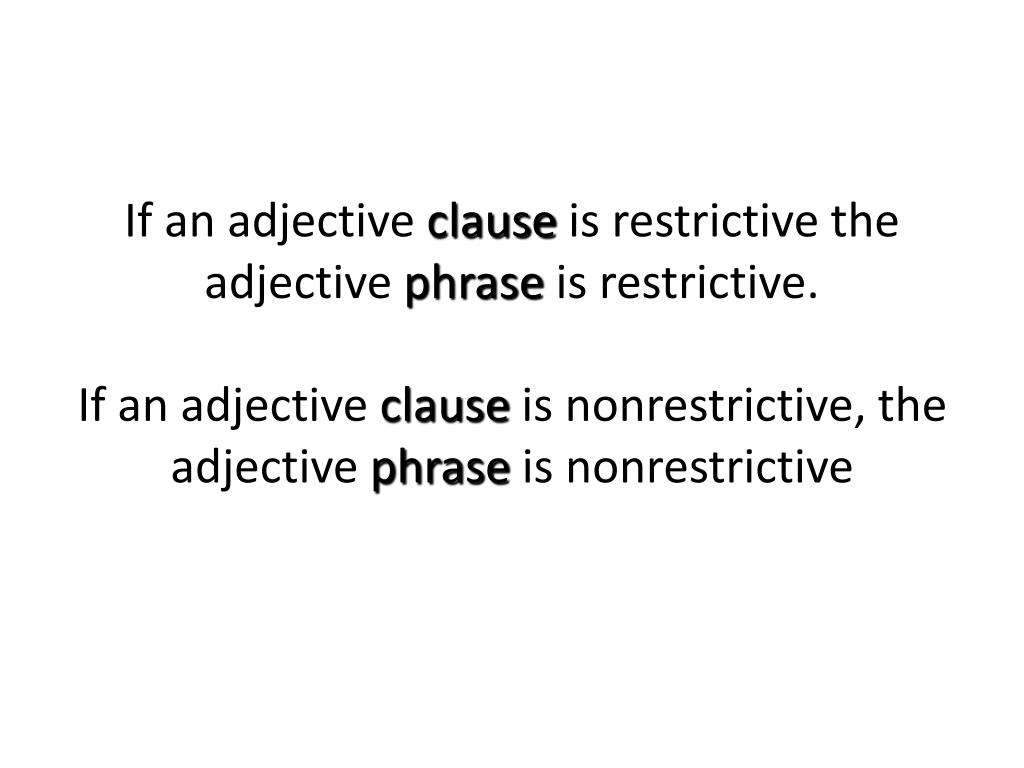 PPT ADJECTIVE/ RELATIVE CLAUSES PowerPoint Presentation, free