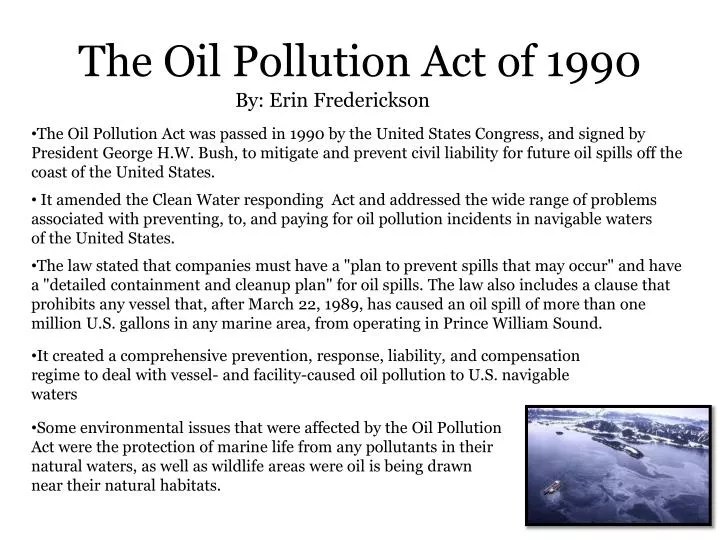 PPT The Oil Pollution Act of 1990 PowerPoint Presentation, free