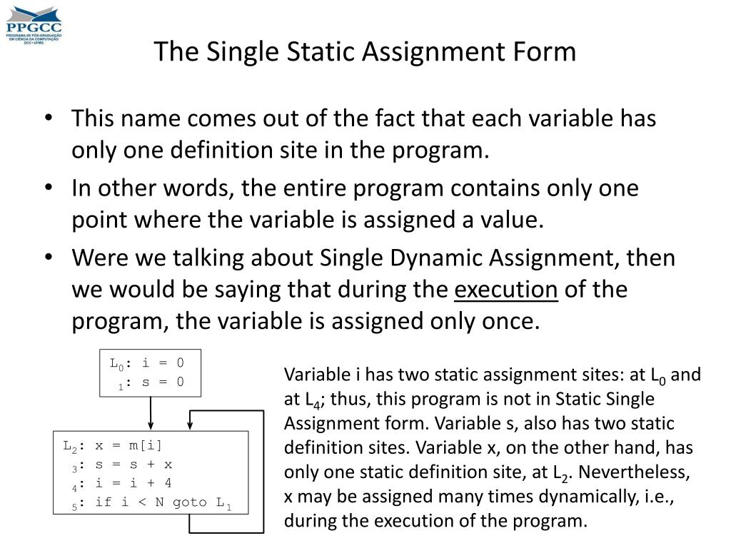 PPT Static Single Assignment Form PowerPoint Presentation, free