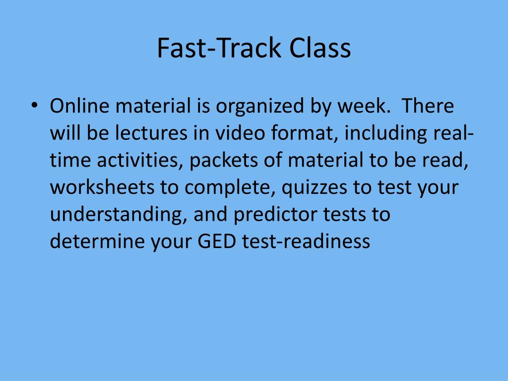 PPT to GED FastTrack Online! PowerPoint Presentation, free