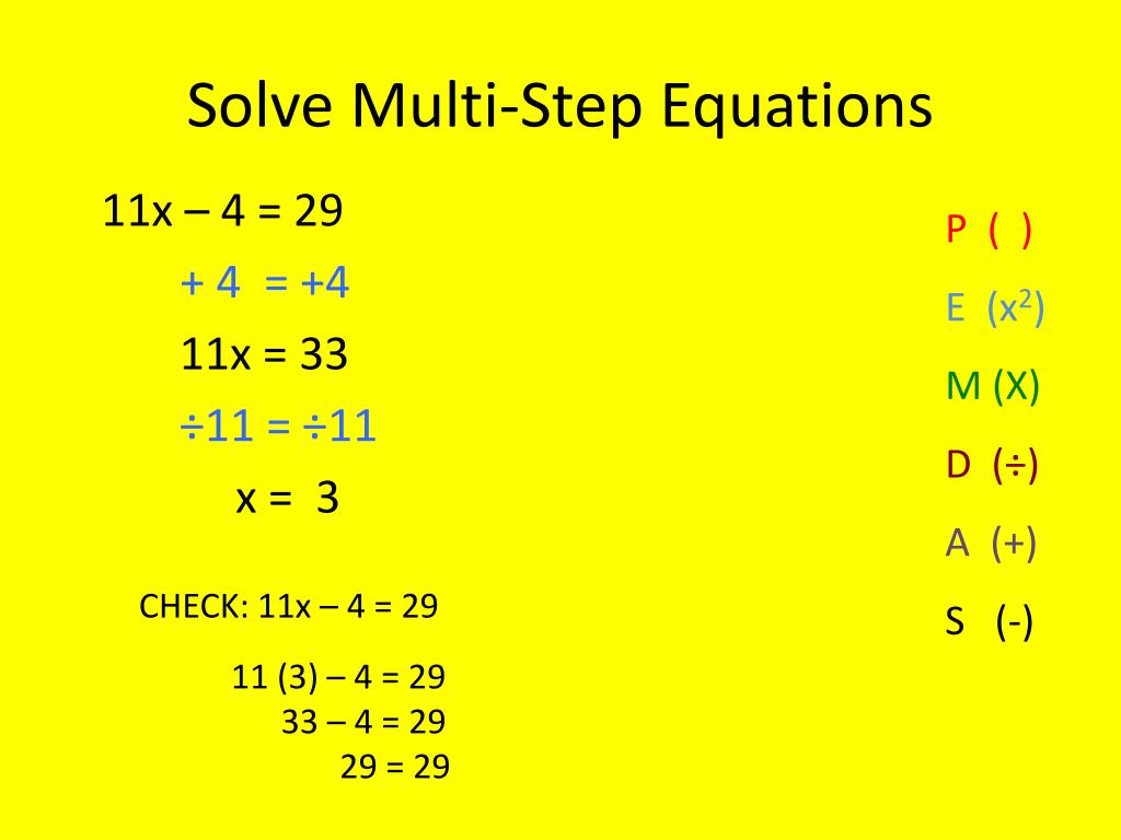 PPT - Solving Multi-Step Equations PowerPoint Presentation, free