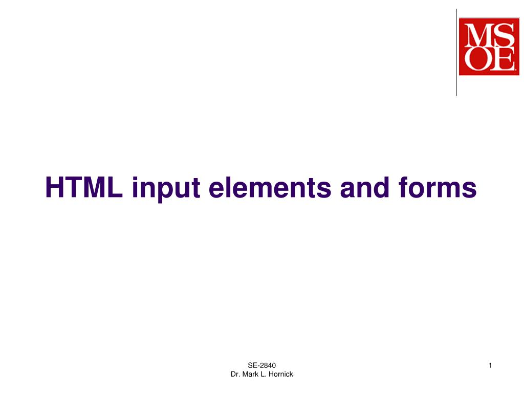 PPT HTML input elements and forms PowerPoint Presentation, free