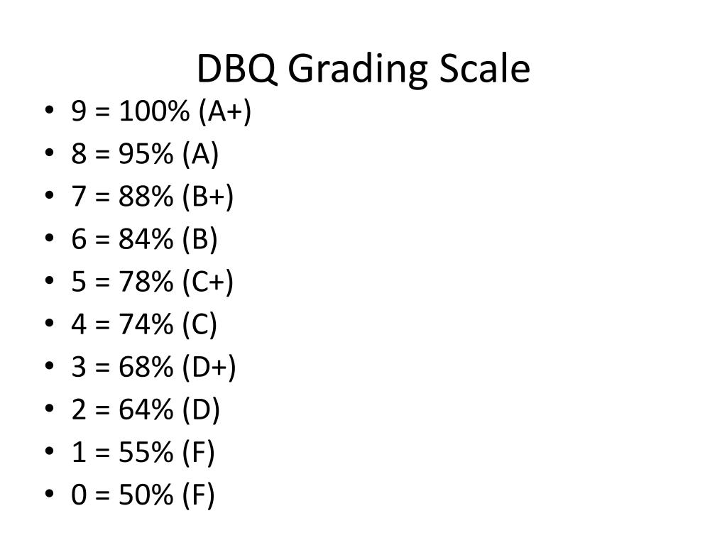PPT DBQ Grading Scale PowerPoint Presentation, free download ID2008529
