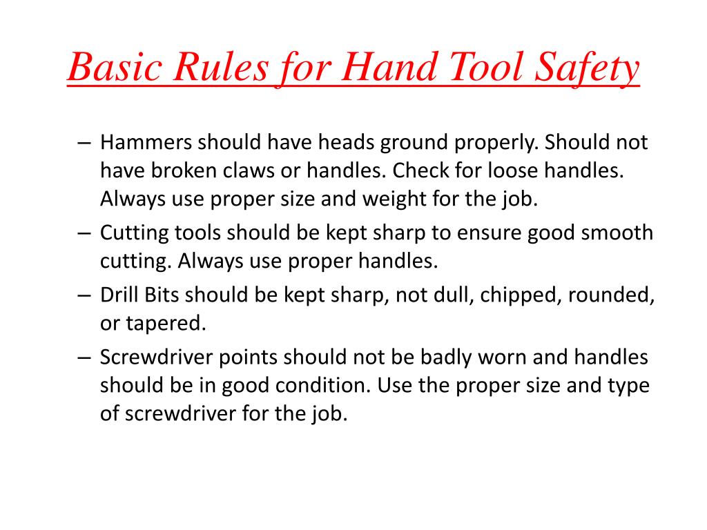 PPT Hand Tool Safety PowerPoint Presentation, free download ID2008990