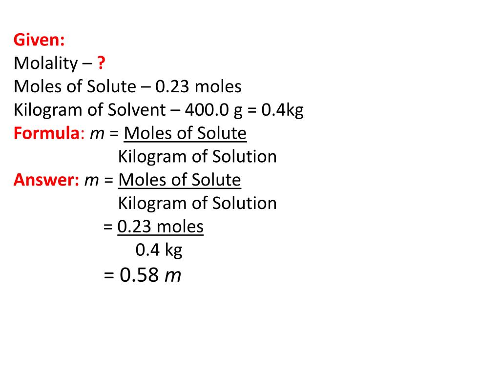 PPT Molarity and Molality PowerPoint Presentation, free download ID