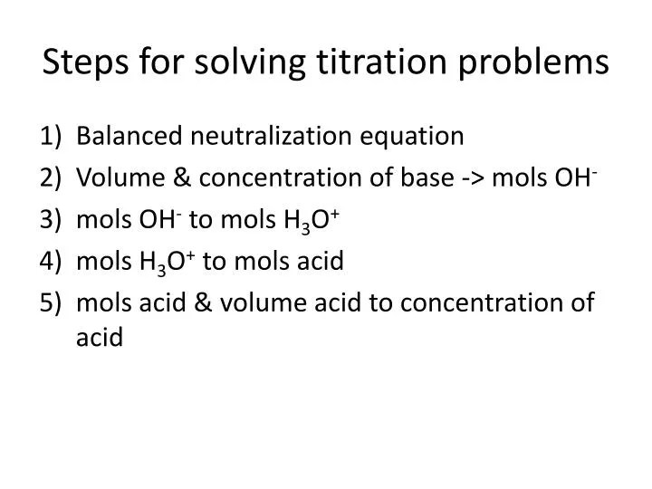 Titration Steps