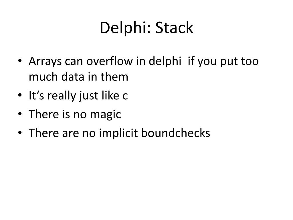 PPT Exploiting delphi /Object pascal PowerPoint Presentation, free download ID2013552