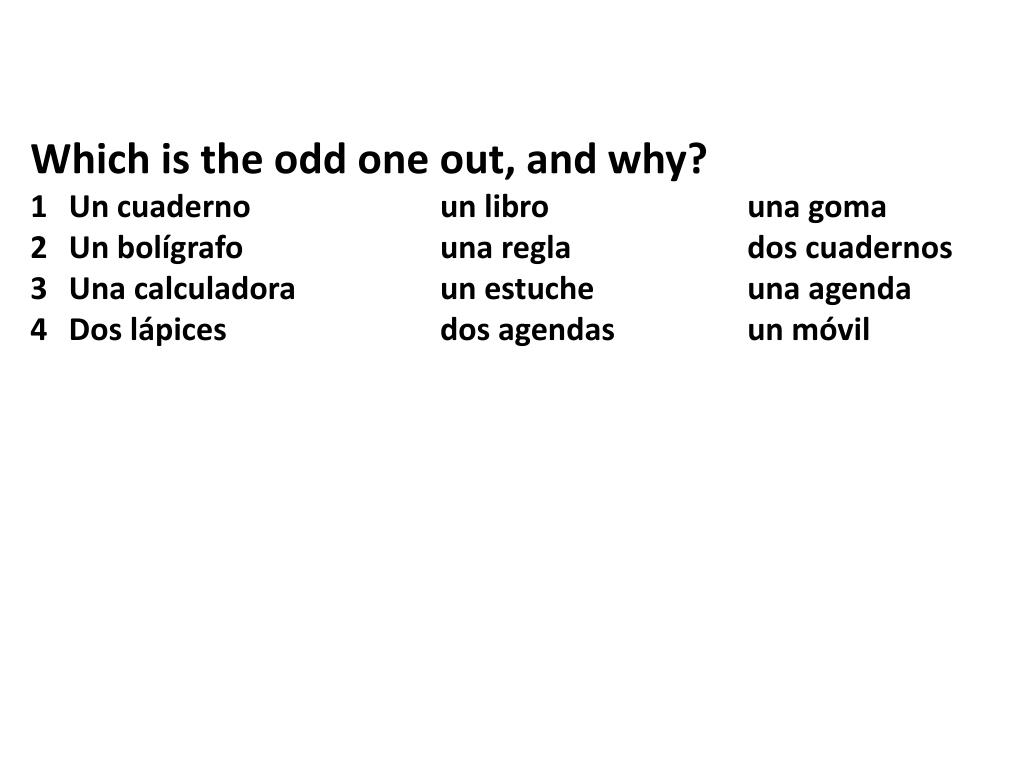 PPT WALT TO SAY WHAT I HAVE IN MY SCHOOL BAG IN SPANISH PowerPoint