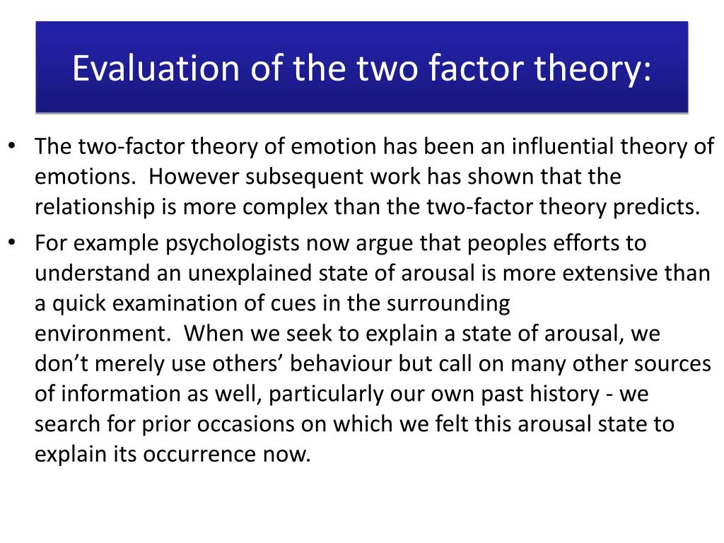 PPT Schachter & Singer (1962) twofactor theory of emotion PowerPoint