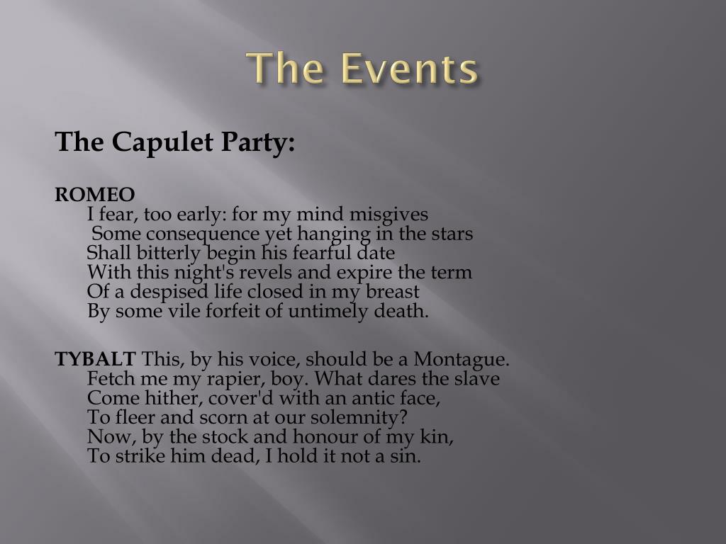 PPT Romeo and Juliet Foreshadowing in Act I PowerPoint Presentation