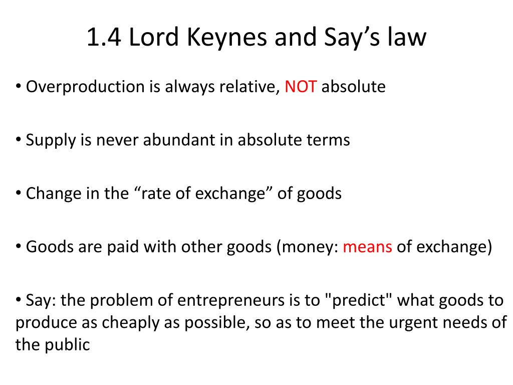 PPT 1.4 Lord Keynes and Say’s law PowerPoint Presentation, free