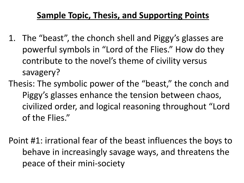 PPT “LORD OF THE FLIES” ESSAY TOPICS PowerPoint Presentation, free