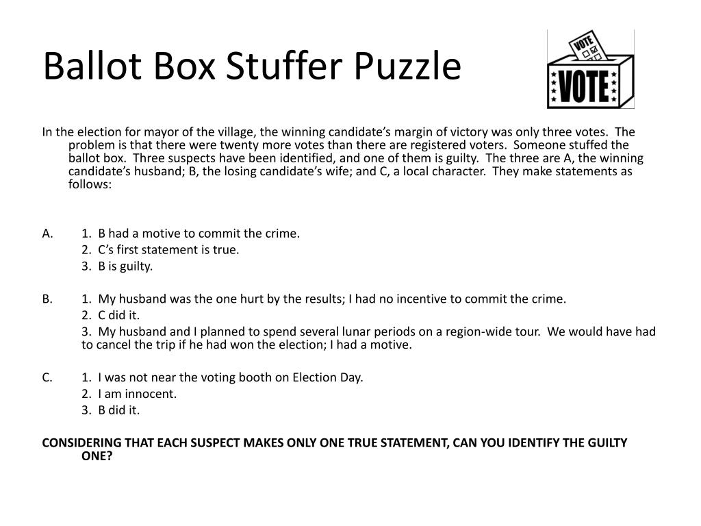 PPT Ballot Box Stuffer Puzzle PowerPoint Presentation, free download