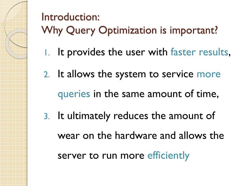 PPT Query Optimization PowerPoint Presentation, free download ID