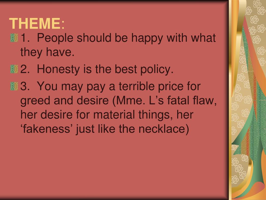 PPT “The Necklace” Short Story Summary PowerPoint
