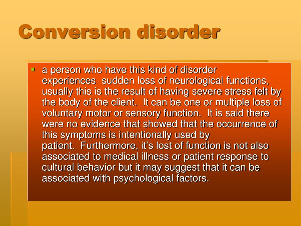 PPT SOMATOFORM DISORDERS PowerPoint Presentation, free download ID