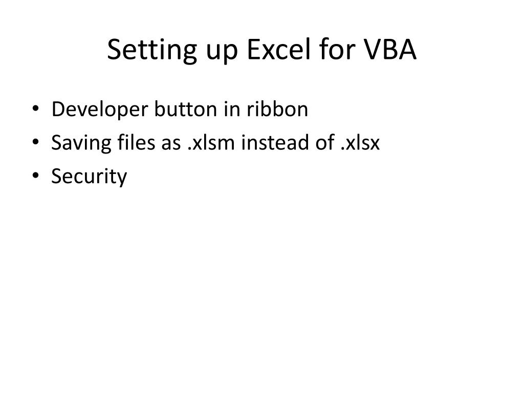 PPT Excel Macro VBA Overview PowerPoint Presentation, free download