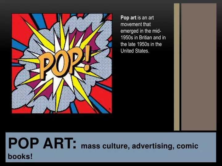 PPT POP ART mass culture, advertising, comic books! PowerPoint