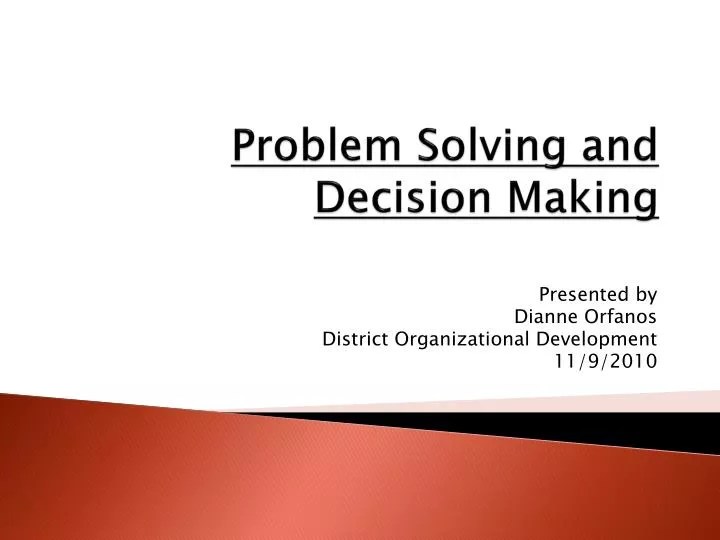 PPT Problem Solving and Decision Making PowerPoint Presentation, free