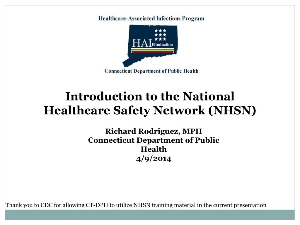 PPT Introduction to the National Healthcare Safety Network (NHSN
