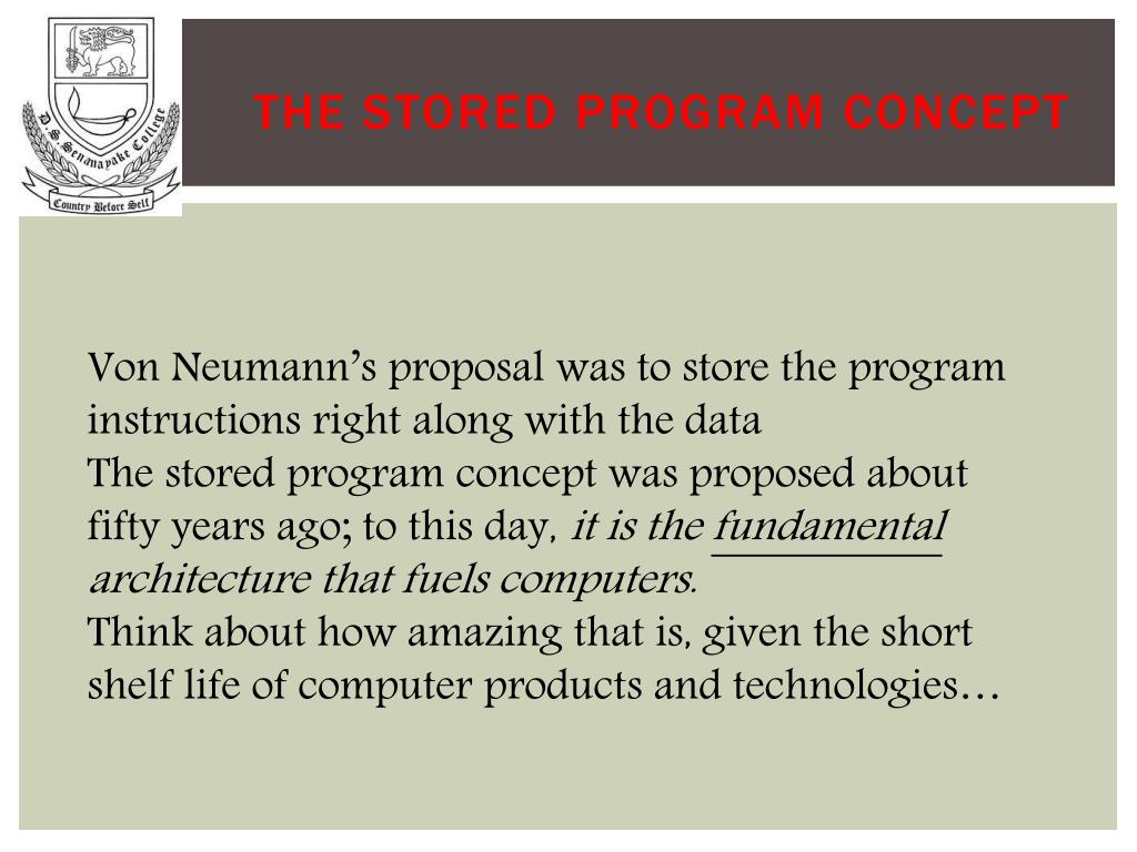 PPT STORED PROGRAM CONCEPT PowerPoint Presentation, free download