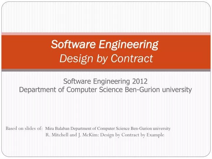 PPT Software Engineering Design by Contract PowerPoint Presentation