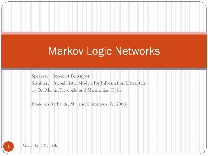 PPT Markov Logic Networks PowerPoint Presentation, free download ID