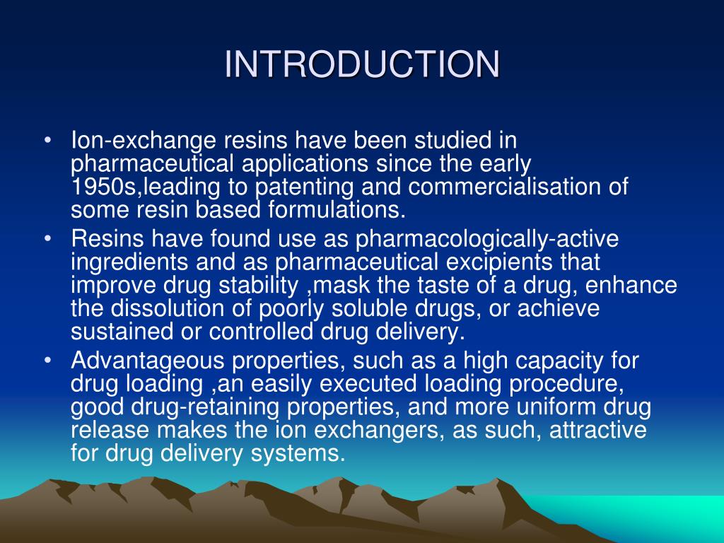 PPT ION EXCHANGERS USED IN CONTROLLED DRUG DELIVERY PowerPoint