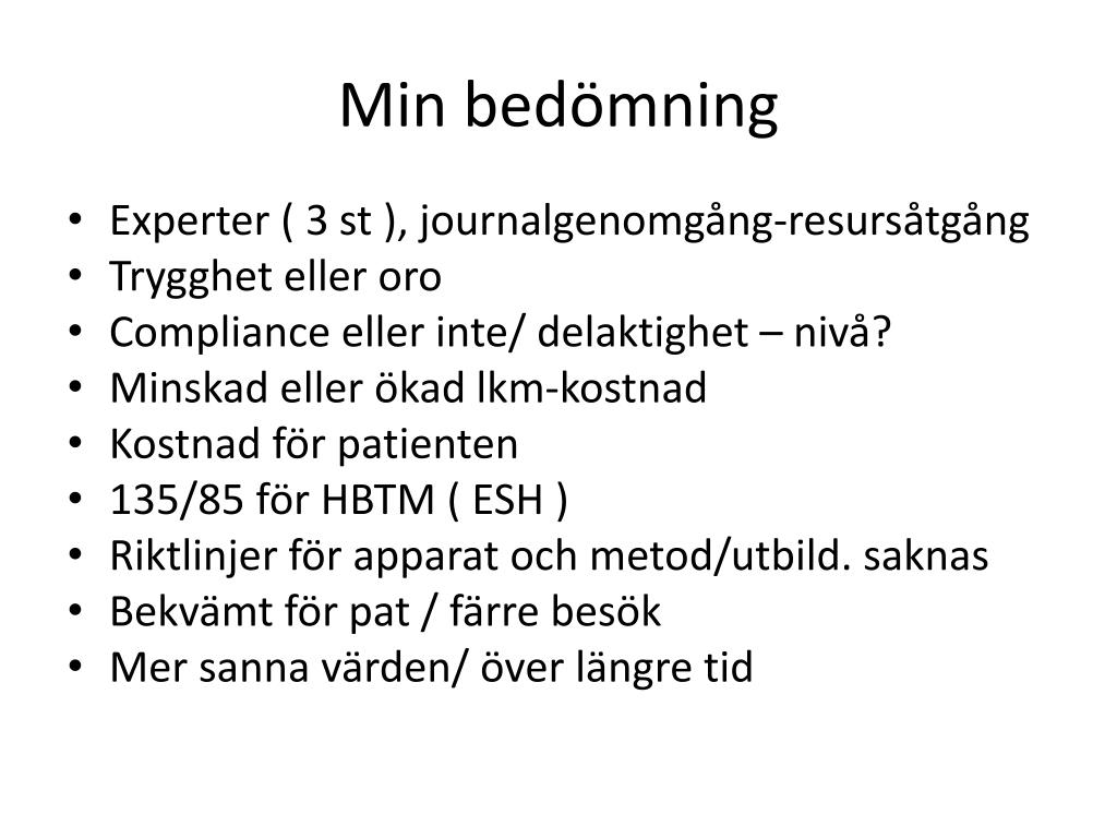 PPT Mätning i hemmet med automatisk blodtrycksmätare PowerPoint