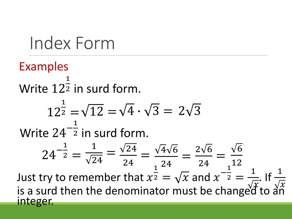 PPT Adding and Subtracting Surds PowerPoint Presentation, free