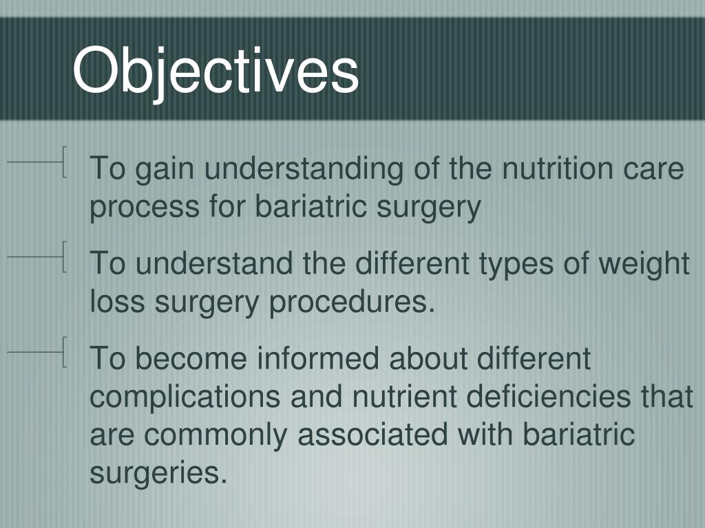 PPT Nutrition Care Process for Bariatric Surgery PowerPoint
