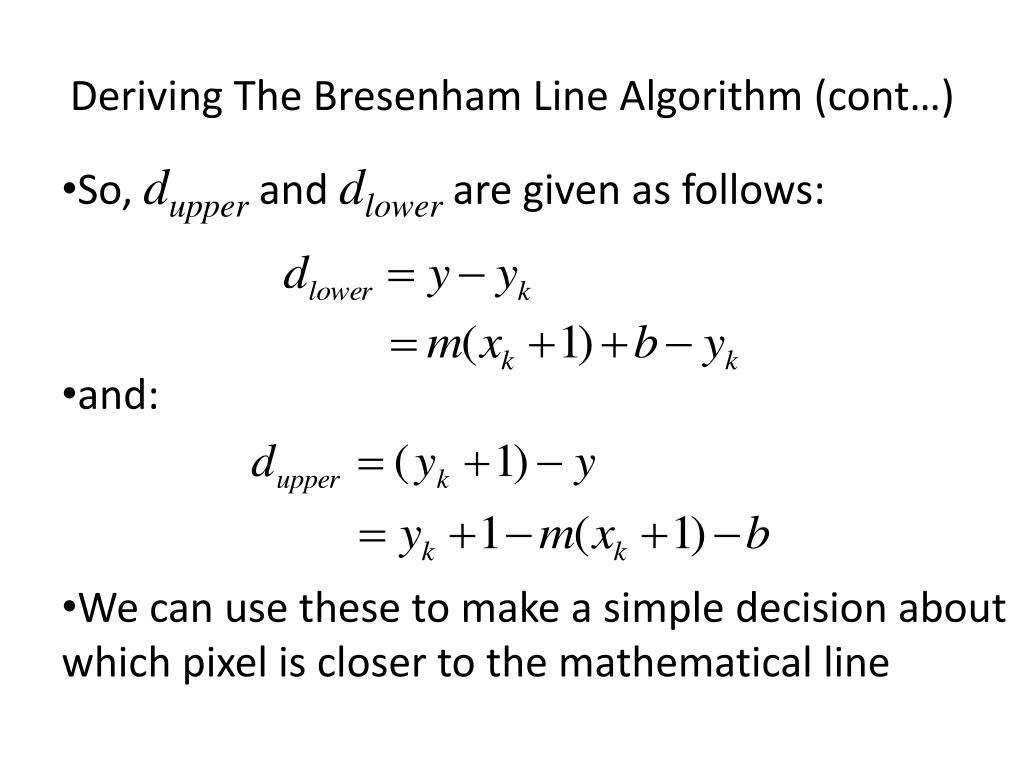 PPT Line Drawing Algorithms Bresenham PowerPoint Presentation