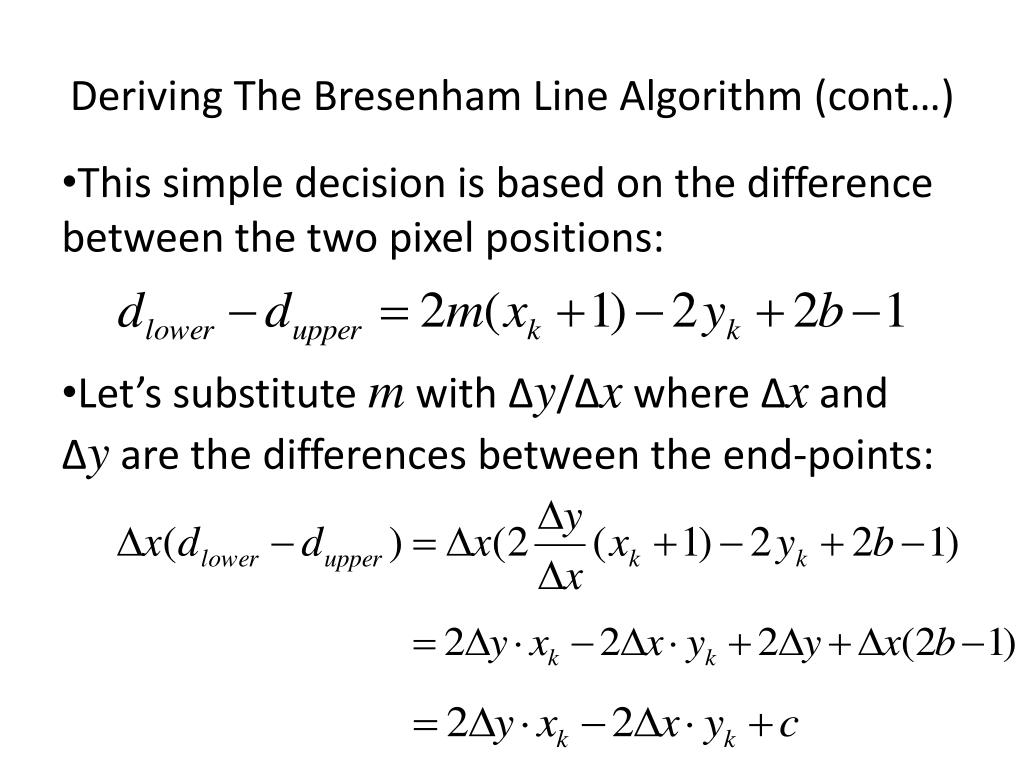 PPT Line Drawing Algorithms Bresenham PowerPoint Presentation