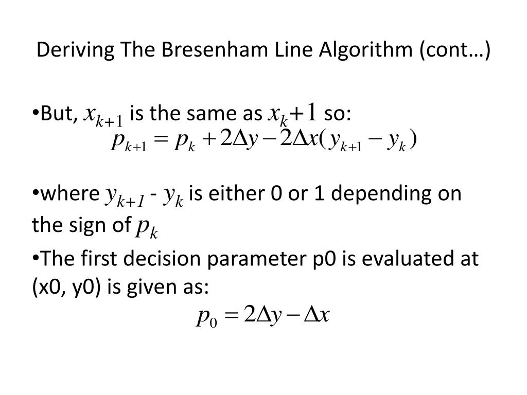 PPT Line Drawing Algorithms Bresenham PowerPoint Presentation