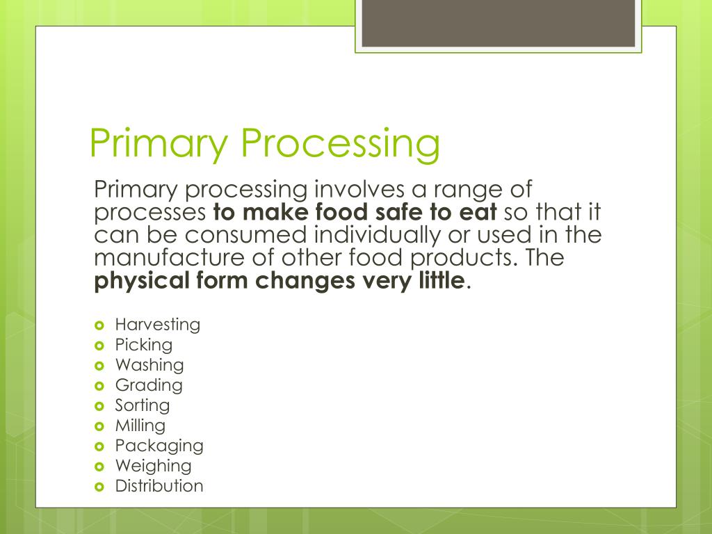 PPT Primary and Secondary Processing PowerPoint Presentation, free