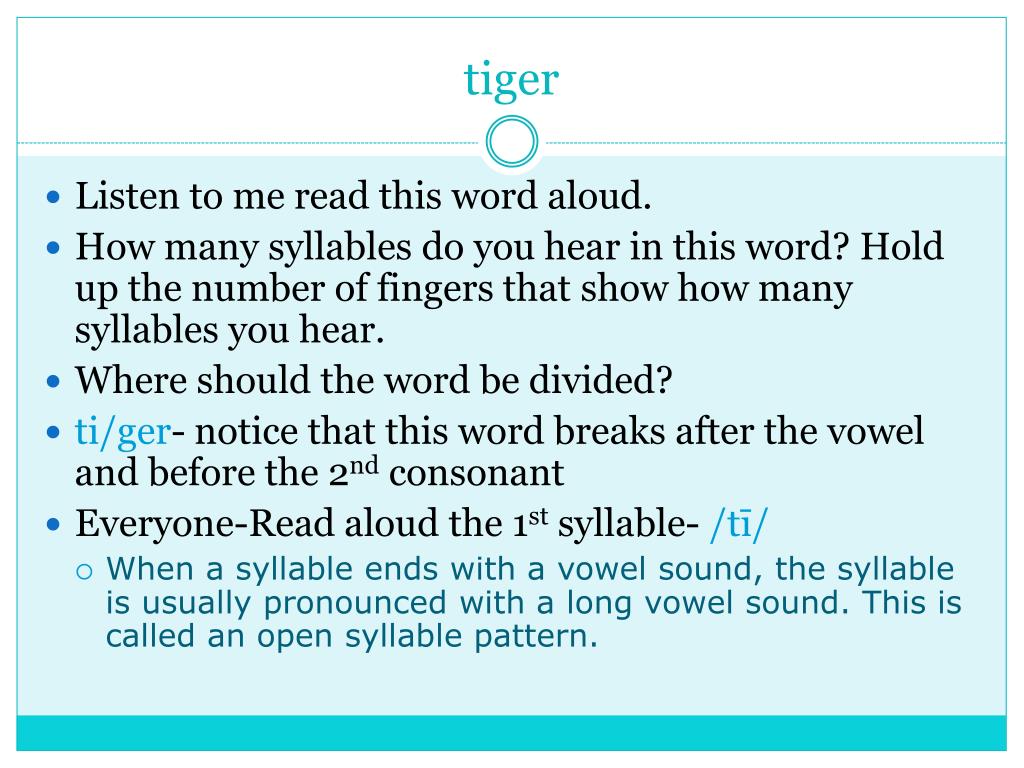 PPT Open and Closed Syllable Patterns PowerPoint Presentation, free