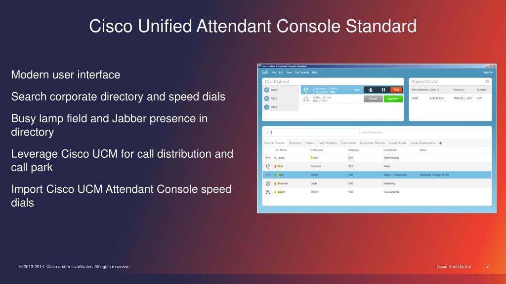 PPT Cisco Unified Attendant Consoles Version 10.0 PowerPoint