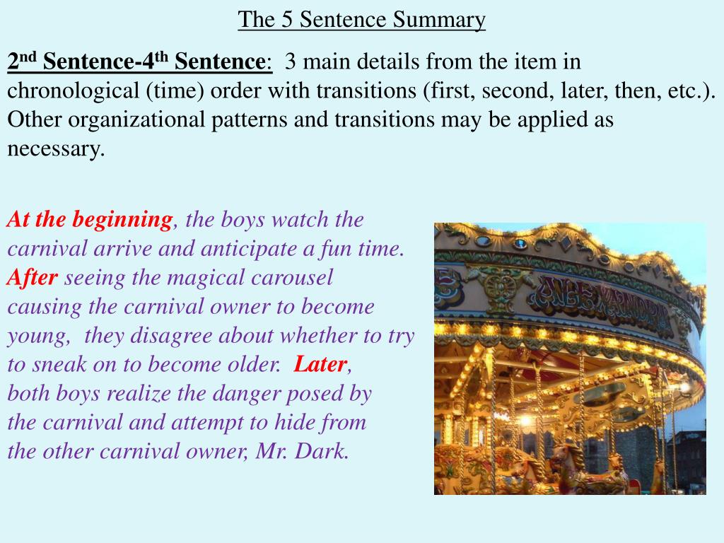 PPT The Five Sentence Summary PowerPoint Presentation, free download